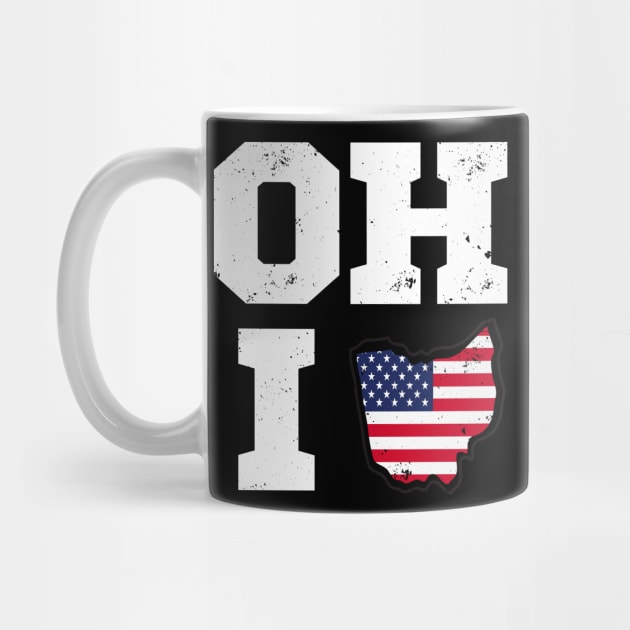 Ohio Map State USA Flag by Foxxy Merch